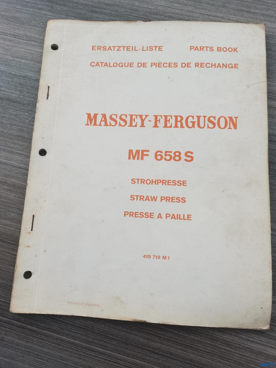 Catalogue de pièces détachées pour Massey-Ferguson 658S