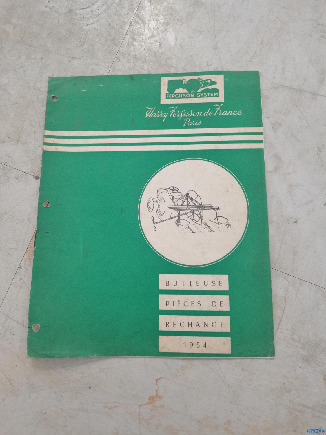 Catalogue de pièces détachées pour butteuse portée de 1954