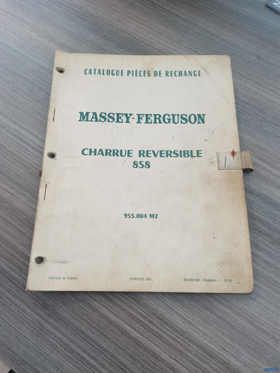 Catalogue de pièces détachées pour charrue réversible 858 Massey-Ferguson