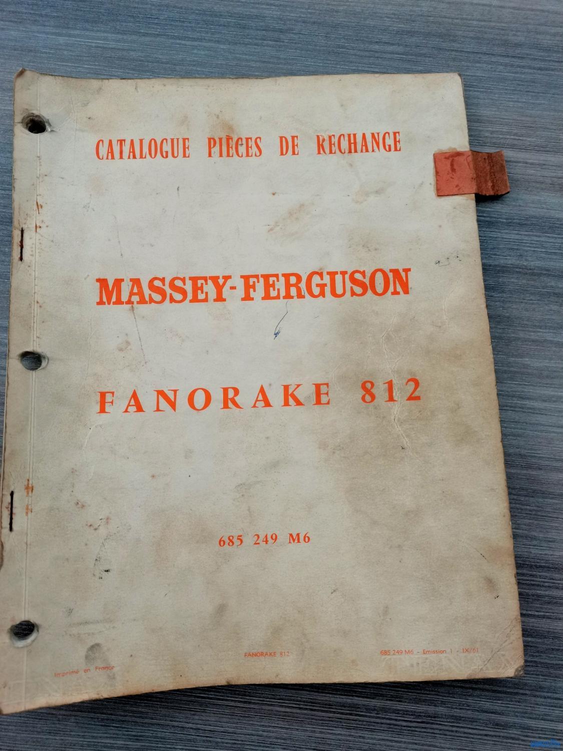 Catalogue de pièces détachées pour accessoires pour Massey-Ferguson 812