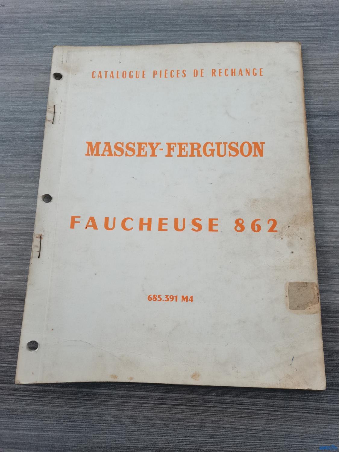 Catalogue de pièces détachées pour faucheuse 862 Massey-Ferguson