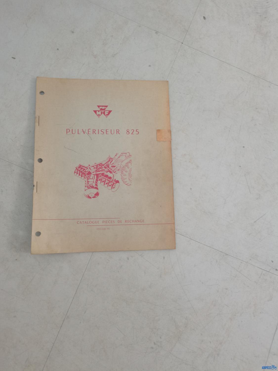 Catalogue de pièces détachées pour pulvérisateur 825