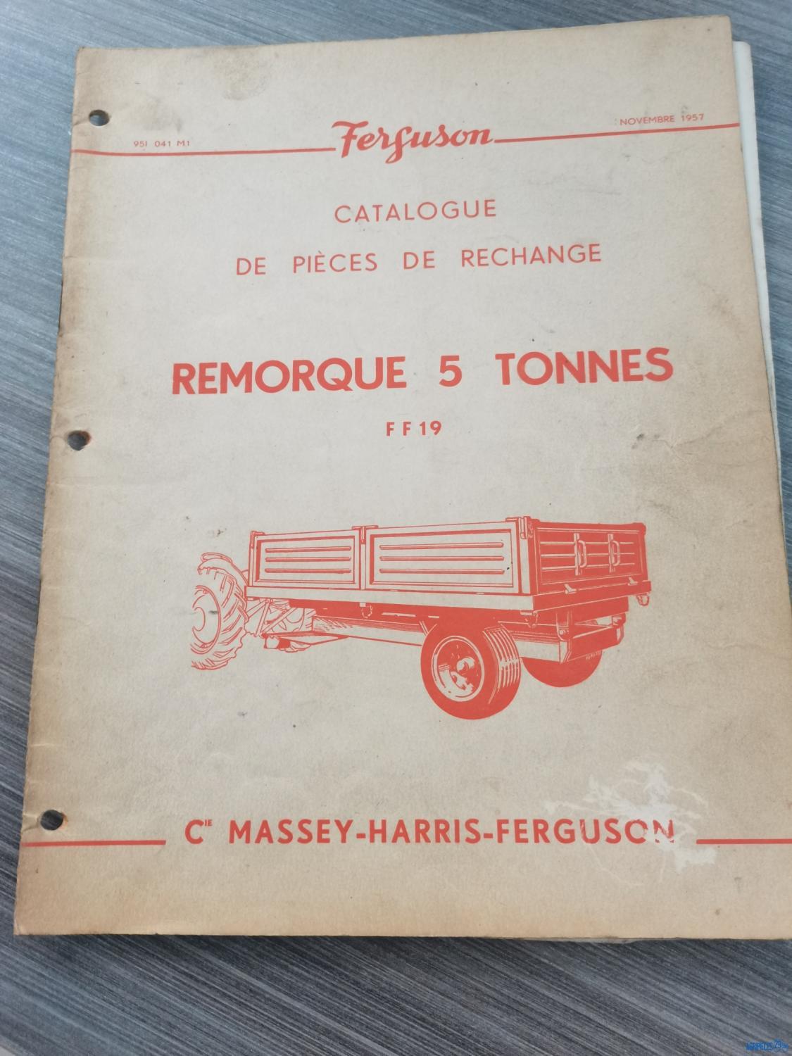 Catalogue de pièces détachées pour remorques 5 tonnes FF19