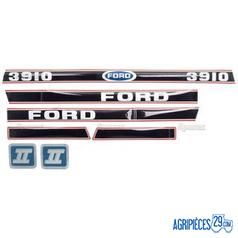 Autocollants Ford 3910 Force 2 rouge et noir