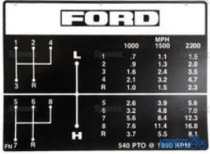 Autocollant-rapport-de-vitesses-Ford-4000-4600-129662