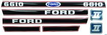 Autocollants Ford 6610 Force 2 rouge et noir-128989