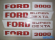 Kit autocollants Ford 3000 Super Dexta